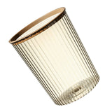 Transparent Garbage Bin with Top Ring Easy Attached Lid Free Large Capacity Trash Bin Can for Household Coffee Color