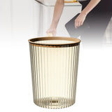 Transparent Garbage Bin with Top Ring Easy Attached Lid Free Large Capacity Trash Bin Can for Household Coffee Color