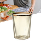 Transparent Garbage Bin with Top Ring Easy Attached Lid Free Large Capacity Trash Bin Can for Household Coffee Color - Rear View
