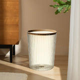 Transparent Garbage Bin with Top Ring Easy Attached Lid Free Large Capacity Trash Bin Can for Household Coffee Color - Extra Image