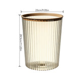 Transparent Garbage Bin with Top Ring Easy Attached Lid Free Large Capacity Trash Bin Can for Household Coffee Color - Extra Image