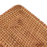 Rectangular Rattan Tissue Box Cover Rattan Woven Tissue Box Holder for Bathroom Organizer Countertop Bedroom Living Room Car Office Short Style
