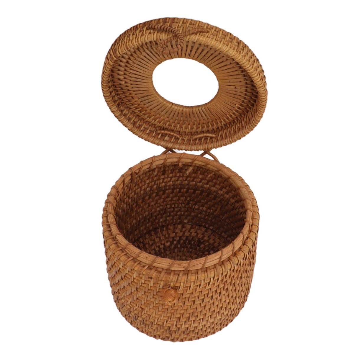 Rectangular Rattan Tissue Box Cover Rattan Woven Tissue Box Holder for Bathroom Organizer Countertop Bedroom Living Room Car Office Cylinder Style