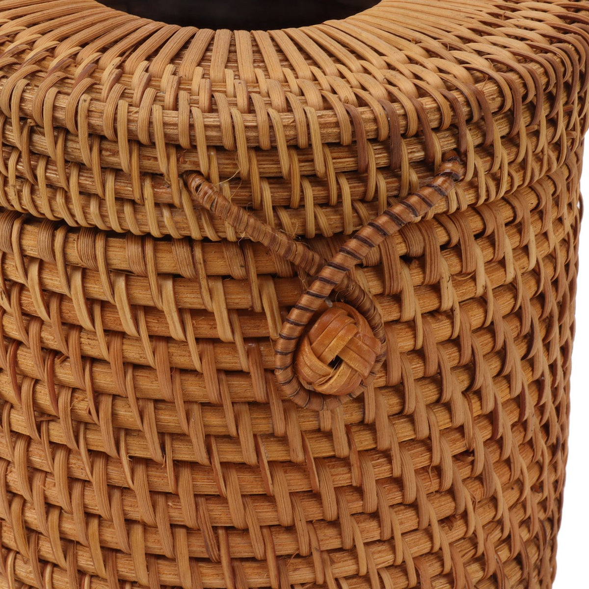 Rectangular Rattan Tissue Box Cover Rattan Woven Tissue Box Holder for Bathroom Organizer Countertop Bedroom Living Room Car Office Cylinder Style
