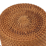 Rectangular Rattan Tissue Box Cover Rattan Woven Tissue Box Holder for Bathroom Organizer Countertop Bedroom Living Room Car Office Cylinder Style - Extra Image