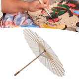 Kids Paper Parasol Bamboo and Paper Chinese Style Elegant White DIY Paper Umbrellas for Decoration 83cm/32.7in