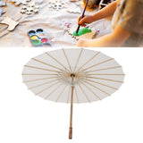 Kids Paper Parasol Bamboo and Paper Chinese Style Elegant White DIY Paper Umbrellas for Decoration 83cm/32.7in - Extra Image