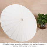Kids Paper Parasol Bamboo and Paper Chinese Style Elegant White DIY Paper Umbrellas for Decoration 83cm/32.7in