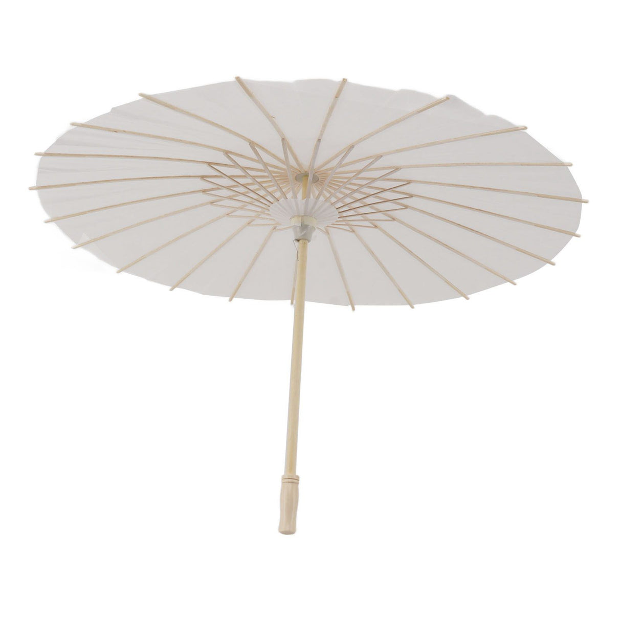 Kids Paper Parasol Bamboo and Paper Chinese Style Elegant White DIY Paper Umbrellas for Decoration 58cm/22.8in