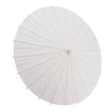 Kids Paper Parasol Bamboo and Paper Chinese Style Elegant White DIY Paper Umbrellas for Decoration 58cm/22.8in - Rear View