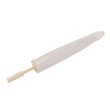 Kids Paper Parasol Bamboo and Paper Chinese Style Elegant White DIY Paper Umbrellas for Decoration 58cm/22.8in - Low Angle