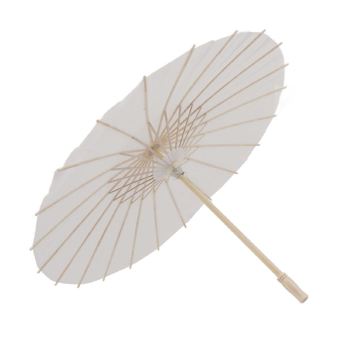 Kids Paper Parasol Bamboo and Paper Chinese Style Elegant White DIY Paper Umbrellas for Decoration 58cm/22.8in
