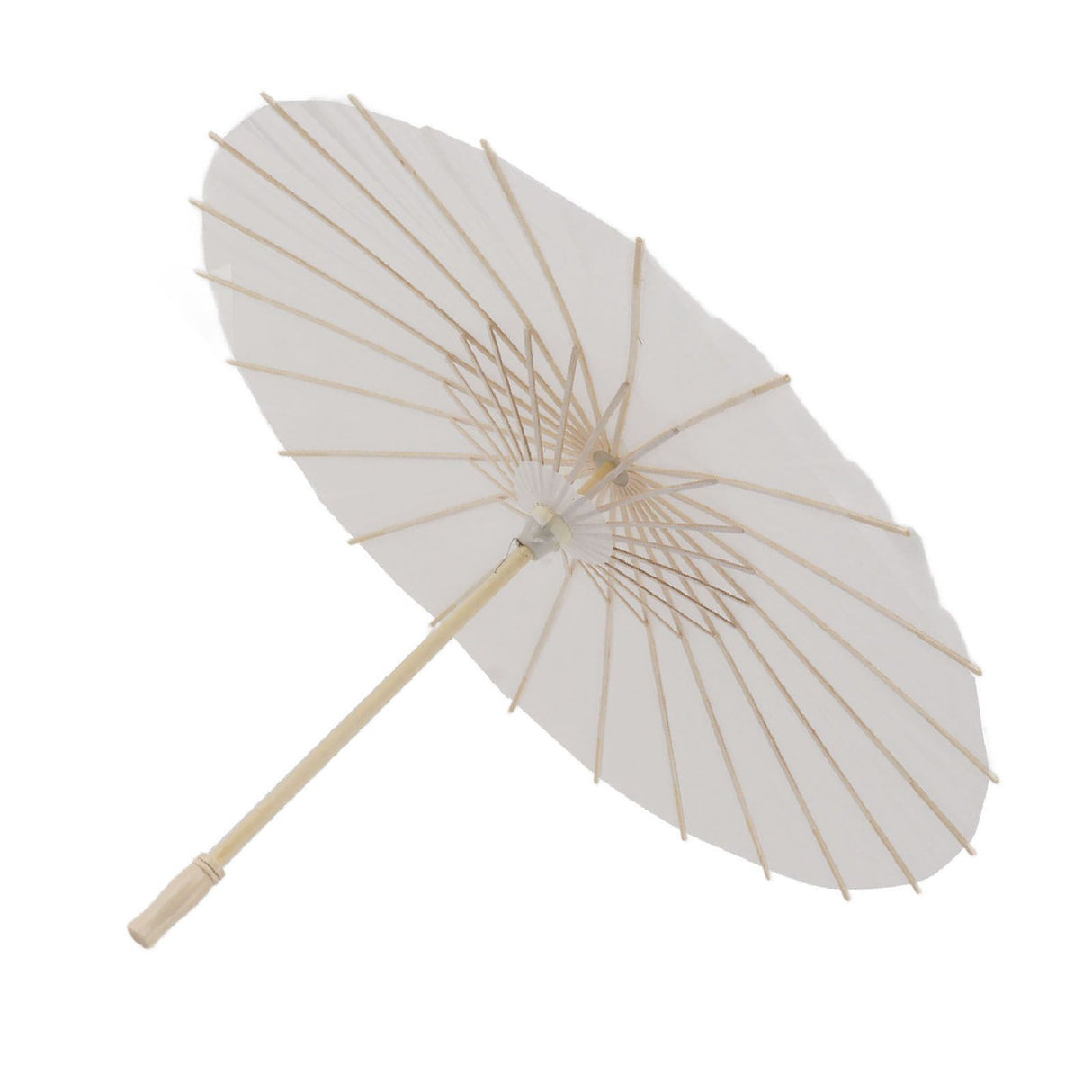 Kids Paper Parasol Bamboo and Paper Chinese Style Elegant White DIY Paper Umbrellas for Decoration 58cm/22.8in
