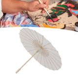 Kids Paper Parasol Bamboo and Paper Chinese Style Elegant White DIY Paper Umbrellas for Decoration 58cm/22.8in - Extra Image