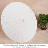 Kids Paper Parasol Bamboo and Paper Chinese Style Elegant White DIY Paper Umbrellas for Decoration 58cm/22.8in - Extra Image