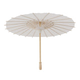 Kids Paper Parasol Bamboo and Paper Chinese Style Elegant White DIY Paper Umbrellas for Decoration 40cm/15.7in - Side View