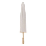 Kids Paper Parasol Bamboo and Paper Chinese Style Elegant White DIY Paper Umbrellas for Decoration 40cm/15.7in - Low Angle