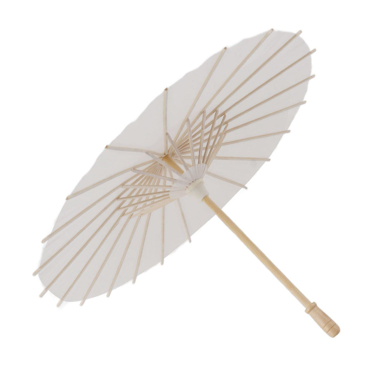 Kids Paper Parasol Bamboo and Paper Chinese Style Elegant White DIY Paper Umbrellas for Decoration 40cm/15.7in