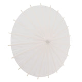 Kids Paper Parasol Bamboo and Paper Chinese Style Elegant White DIY Paper Umbrellas for Decoration 28cm/11in - Rear View
