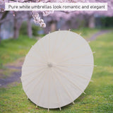 Kids Paper Parasol Bamboo and Paper Chinese Style Elegant White DIY Paper Umbrellas for Decoration 28cm/11in
