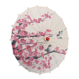 Chinese Oiled Paper Umbrella Handmade Paper Umbrella with Wood Handle for Performance Wedding Party - Rear View