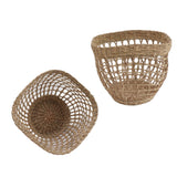 2PCS Woven Basket Handwoven Sea Grass Storage Basket for Flower Plant Farmhouse Home Decor