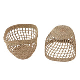 2PCS Woven Basket Handwoven Sea Grass Storage Basket for Flower Plant Farmhouse Home Decor - Top-Down View