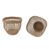 2PCS Woven Basket Handwoven Sea Grass Storage Basket for Flower Plant Farmhouse Home Decor