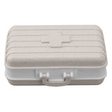 Mini Medicine Box 6 Compartments Luggage Design Tight Sealing Plastic Medicine Container for Pocket Travel Beige
