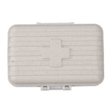 Mini Medicine Box 6 Compartments Luggage Design Tight Sealing Plastic Medicine Container for Pocket Travel Beige - Side View