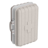 Mini Medicine Box 6 Compartments Luggage Design Tight Sealing Plastic Medicine Container for Pocket Travel Beige
