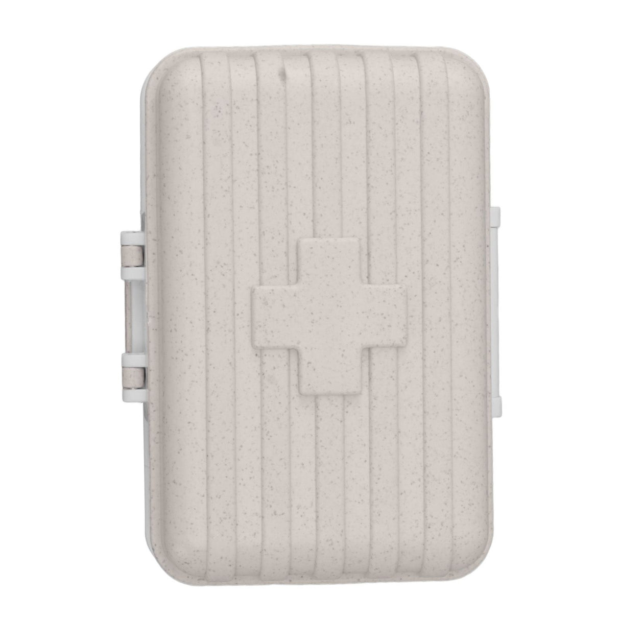 Mini Medicine Box 6 Compartments Luggage Design Tight Sealing Plastic Medicine Container for Pocket Travel Beige