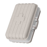 Mini Medicine Box 6 Compartments Luggage Design Tight Sealing Plastic Medicine Container for Pocket Travel Beige - Close-Up Angle