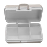 Mini Medicine Box 6 Compartments Luggage Design Tight Sealing Plastic Medicine Container for Pocket Travel Beige