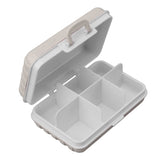 Mini Medicine Box 6 Compartments Luggage Design Tight Sealing Plastic Medicine Container for Pocket Travel Beige - Extra Image