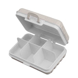 Mini Medicine Box 6 Compartments Luggage Design Tight Sealing Plastic Medicine Container for Pocket Travel Beige - Extra Image