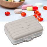 Mini Medicine Box 6 Compartments Luggage Design Tight Sealing Plastic Medicine Container for Pocket Travel Beige