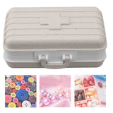Mini Medicine Box 6 Compartments Luggage Design Tight Sealing Plastic Medicine Container for Pocket Travel Beige
