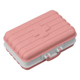Mini Medicine Box 6 Compartments Luggage Design Tight Sealing Plastic Medicine Container for Pocket Travel Pink - Front View