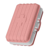 Mini Medicine Box 6 Compartments Luggage Design Tight Sealing Plastic Medicine Container for Pocket Travel Pink - Close-Up Angle