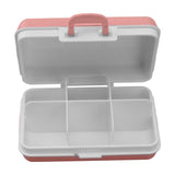 Mini Medicine Box 6 Compartments Luggage Design Tight Sealing Plastic Medicine Container for Pocket Travel Pink
