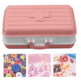 Mini Medicine Box 6 Compartments Luggage Design Tight Sealing Plastic Medicine Container for Pocket Travel Pink