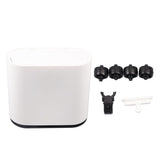 Plastic Trash Can with Press Type Lid Big White Garbage Container Bin for Bathroom Bedroom Kitchen Office