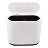 Plastic Trash Can with Press Type Lid Big White Garbage Container Bin for Bathroom Bedroom Kitchen Office