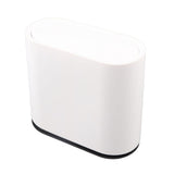 Plastic Trash Can with Press Type Lid Big White Garbage Container Bin for Bathroom Bedroom Kitchen Office - Top-Down View