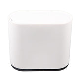 Plastic Trash Can with Press Type Lid Big White Garbage Container Bin for Bathroom Bedroom Kitchen Office - 45-Degree Angle