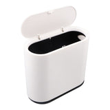 Plastic Trash Can with Press Type Lid Big White Garbage Container Bin for Bathroom Bedroom Kitchen Office - Extra Image