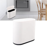 Plastic Trash Can with Press Type Lid Big White Garbage Container Bin for Bathroom Bedroom Kitchen Office - Extra Image