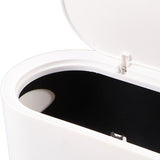 Plastic Trash Can with Press Type Lid Big White Garbage Container Bin for Bathroom Bedroom Kitchen Office - Extra Image
