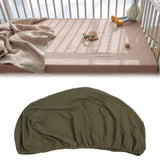 Cotton Baby Bed Sheet Soft Breathable Comfortable Baby Crib Mattress Sheet for Boys Girls OD Green - Extra Image